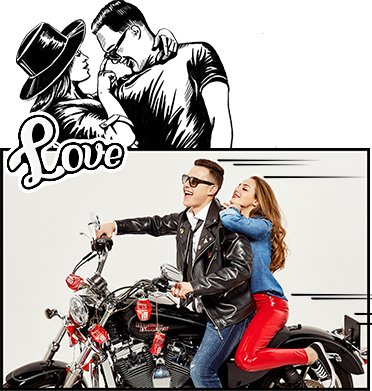 couple on motorbike