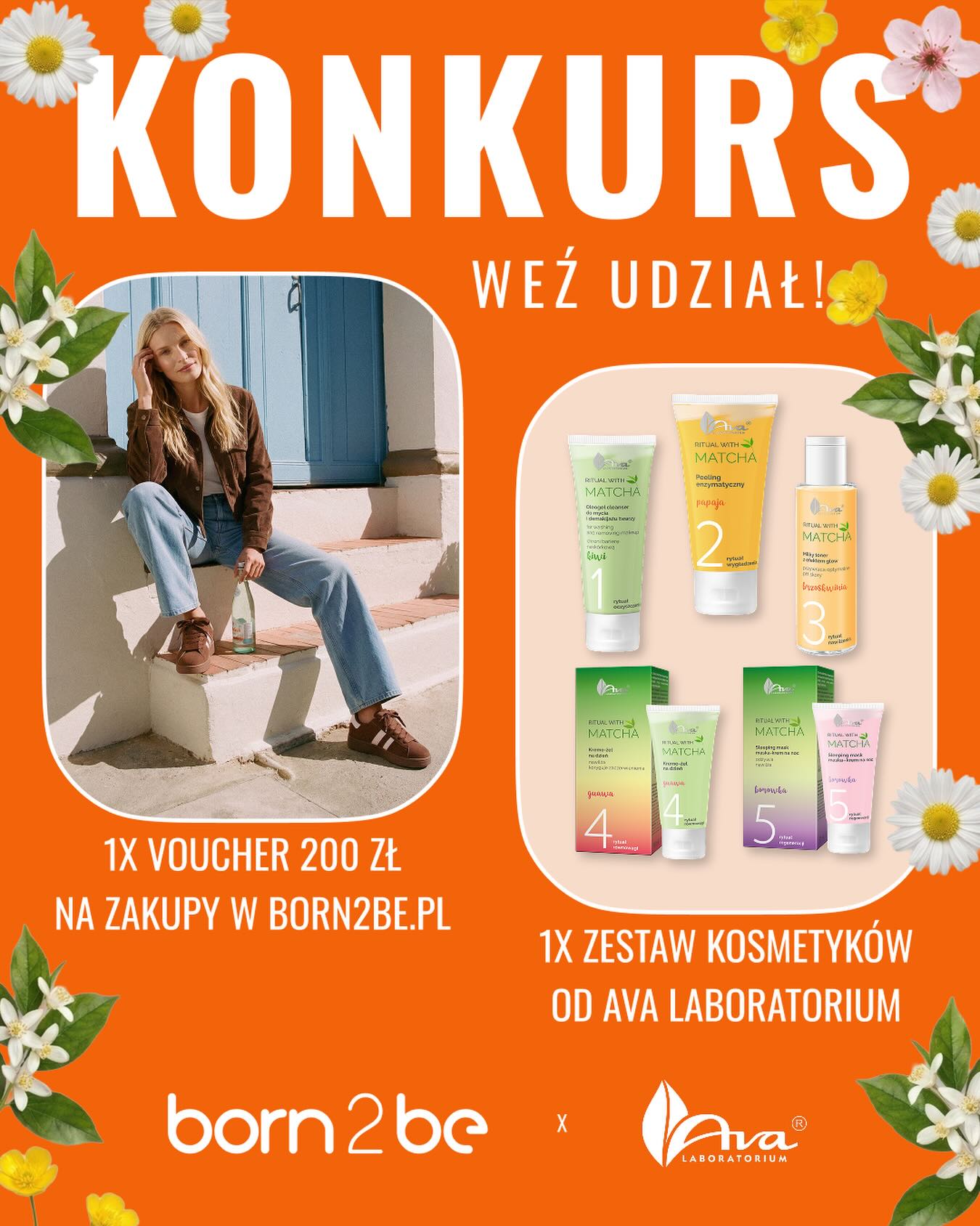 Wiosna już jest z nami oficjalnie! ✨
Z tej okazji mamy dla Was wyjątkowy konkurs, w którym możecie wygrać zestaw kosmetyków od  @ava_laboratorium oraz voucher 200 zł na zakupy do @born2be_pl 🎁Jak wziąć udział?
1️⃣ Polub ten post
2️⃣ Będzie nam miło, jeśli zaobserwujesz profil @born2be_pl i @ava_laboratorium
3️⃣ W komentarzu napisz: jaki jest Twój sposób na  spędzanie wiosennych dni? ✨ Wygrywa 1 osoba!📌 Konkurs trwa do 26.03 do końca dnia, a najbardziej kreatywną odpowiedź wybierze nasz #born2beteam!📌 Wyniki w komentarzu 27.03 po godz.15.00.Zwycięzcę ogłosimy pod tym postem
Liczba komentarzy nieograniczona!
Powodzenia! 🎁✨