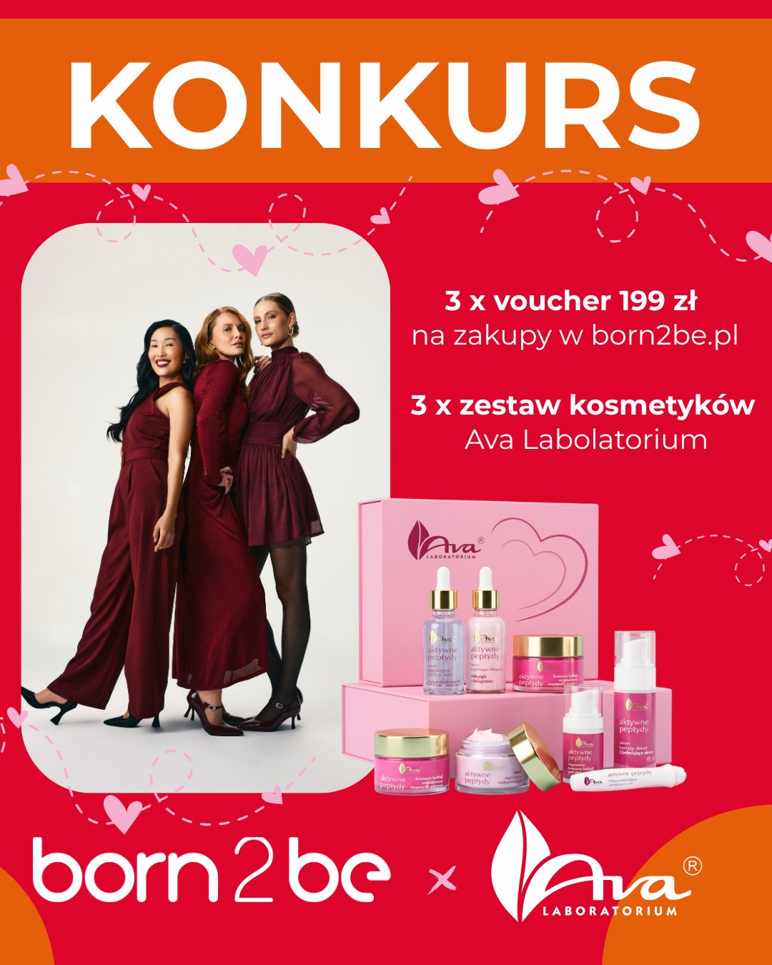 💖 Walentynki już niedługo, więc z tej okazji mamy dla Was konkurs 💖@ava_laboratorium x @born2be_pl
Wygraj zestaw kosmetyków Ava + voucher 199 zł na zakupy born2be.pl! ✨
Aby wziąć udział:
1️⃣ Obserwuj profile @ava_laboratorium i @born2be_pl
2️⃣ Będzie nam miło, jeśli polubisz ten post❤️
3️⃣ W komentarzu napisz, kogo obdarował(a)byś walentynkową paczką pełną kosmetyków i dlaczego 🎁
Konkurs trwa do 25.01 do końca dnia, 3 najbardziej kreatywne odpowiedzi wybierze nasz #born2beteam. Zwycięzców ogłosimy 26.01 po godz. 15.00 w komentarzu pod tym postem!
Ilość komentarzy jest nieograniczona.Powodzenia! 💘