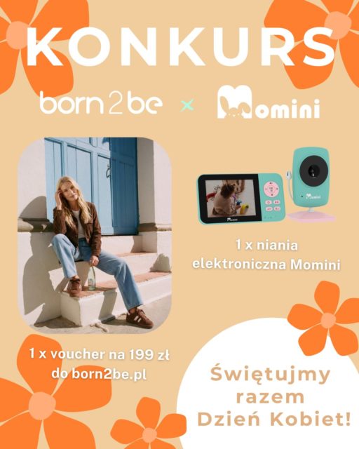 😘 Dzień Kobiet już za moment!🌼 Z tej okazji mamy wyjątkowy #KONKURS!🌤️ @born2be_pl i @momini.baby celebrują kobiecość i wolne, spokojne chwile, które są tak ważne. Mamy - nie zapominajcie o sobie i chwilach tylko dla siebie. Wiemy, że każdego dnia dajecie z siebie wszystko!✨ NAGRODY to 1 x voucher na zakupy o wartości 199 zł od @born2bepl oraz 1 x elektroniczna niania BlissView od @momini.baby o wartości 399 zł ✨Co należy zrobić, by wygrać? To proste!1️⃣ Polub ten post
2️⃣ Będzie nam miło, jeśli zaobserwujesz profil @born2be_pl i @momini.baby
3️⃣ W komentarzu pod tym postem opisz, jak celebrujesz wolne chwile i w jakiej stylizacji czujesz się naprawdę sobą?
4️⃣ Zaproś do zabawy bliską Ci osobę oznaczając ją w komentarzu konkursowym✨ WYGRYWA 1 OSOBA🌷 Na odpowiedzi czekamy do 8.03 do końca dnia.Najbardziej kreatywne odpowiedzi wybierze nasz #born2beteam, a zwycięzców ogłosimy w dniu 9.03 pod postem konkursowym!